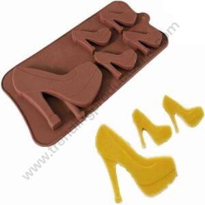 TPV® Silicon 5 Cavity Sandal Design Brown Chocolate Mould, Ice Mould, Chocolate Decorating Mould