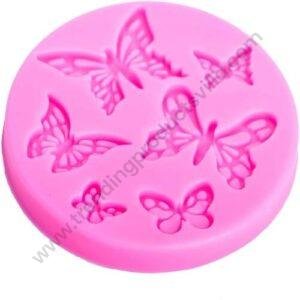 TPV® Silicon 6 Cavity Mat Butterfly Shaped Fondant Mould