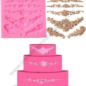 TPV® Silicon 6 Cavity Sculpted Vintage Flower Lace Silicone Fondant Mould Marzipan Mould