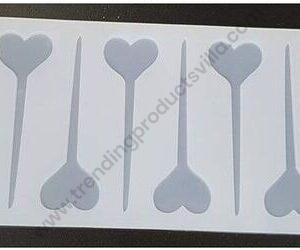 TPV® Silicon 8 In 1 Heart Pin Shape Chocolate Garnishing Mould Cake Insert Decoration Mould