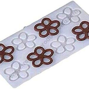 TPV® Silicon 8 In 1 Hollow Out Flower Shape Chocolate Garnishing Mould Cake Insert Decoration Mould