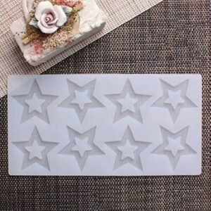 TPV® Silicon 8 In 1 Star Shape Chocolate Garnishing Mould Cake Insert Decoration Mould