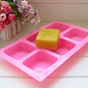 TPV® -Silicone 6 Cavity Rectangle Cake Mould Chocolate Soap Mould Baking Mould Soap Making Candle Craft (Rectangle Mould)
