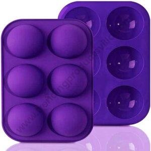 TPV® Silicone 6 Cavity Semi Sphere Silicone Mold, Silicone Molds For Baking, Molds For Homemade Caramel, Hard Candy Chocolate Keto Fat Bombs Gummy Peanut Butter Fudge (Pack Of 1)