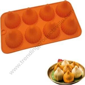 TPV® Silicone Modak Shape 8 Cavity Chocolate Mould, Silicone Molds For Chocolate, Chocolate Silicone Moulds, Silicon Chocolate Moulds For Ganesh Chaturti Festivals (Pack Of 1)