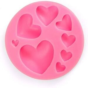 TPV® Silicone Mold Tray 8-Cavity Different Sizes Love Heart Shape Suitable For Fondant, Gum Paste, And Chocolate (Multicolor)