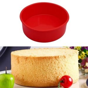 TPV® - Silicone Round Cake Mould 6X6X2 Inch For Half Kg For Desserts, Cake, Browine, Pizza, Lasagna