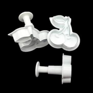 TPV® Small 3Pcs Cherry Fondant Cake Cookie Punch Mold Plunger Cookie Cutter