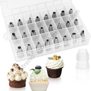 TPV® Stainless Steel 24 Pcs Icing Piping Cream Pastry Nozzle Diy Cake Decorating Tools