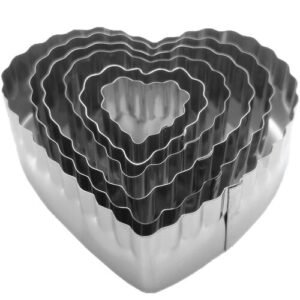 TPV® Stainless Steel Double Sided Heart Cutter Set 6 Pcs