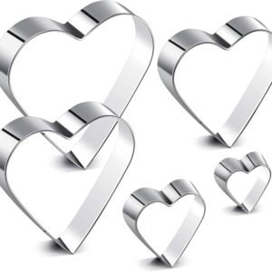 TPV® Stainless Steel Heart Shape Cookie Cutter Set Of 5 Pieces