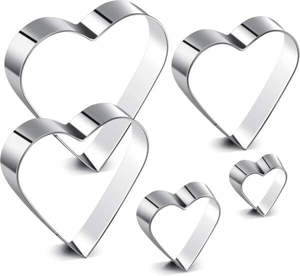 TPV® Stainless Steel Heart Shape Cookie Cutter Set Of 5 Pieces