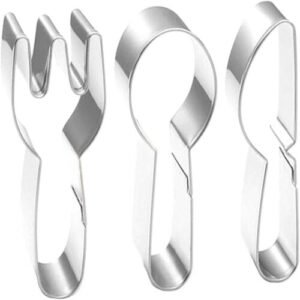 TPV® Stainless Steel Knife Fork Spoon Cookie Cutter Cookie Cutter (Pack Of 3)