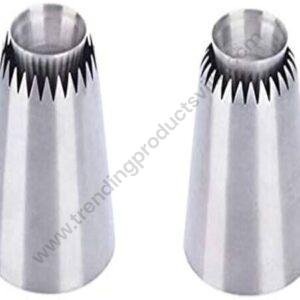 TPV® Stainless Steel Romeo/Sultan Japanese Butter Mouth Cookie Piping Mouth Nozzle Set 2 Pcs Set (Small)