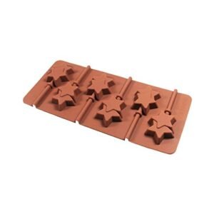 TPV® Star Silicone Chocolate Or Cake Lollipop Mold, 6 Cavities, Star Shape