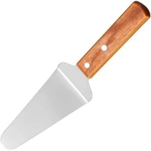 TPV® Steel Pizza Pastry Lifter With Wooden Handle (46.5 Cm), Silver