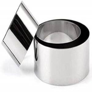 TPV® Cake Ring Steel Round Cake/Bakery Cutter 6, 8, 10 Cm (Pack Of 3 Round Cutters) Height 3.5 Cm Cookie Cutter