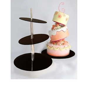 TPV® Topsy Turvy 3 Tire Acrylic Cake Stand, Zigzag Cake Stand, Acrylic Zigzag Cake Stand