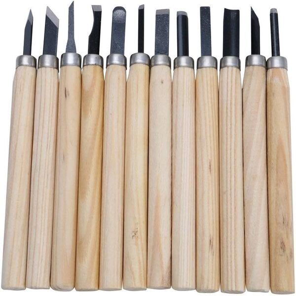 TPV® Wood Carving Tool Set Of 12 Pcs For Professionals, Carpenters And Hobbyists