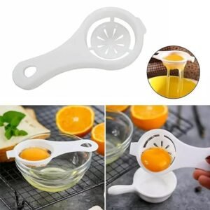 TPV® White Plastic Yolk White Separator Egg Divider Strainer Filter Baking Tools