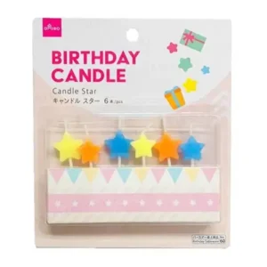 TPV®  Birthday Party Decoration Star Candle Cake Decoration Candles colourful Theme Candle (Set of 6)