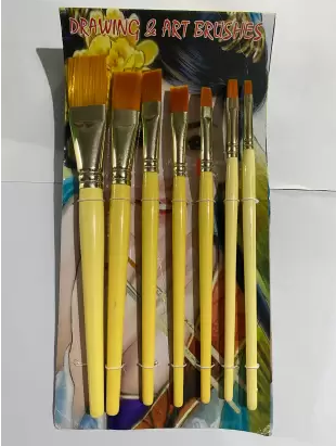 TPV® Artist Painting Brushes Flat Set Of 6, Wood Finish Handle, Ideal For Acrylics, Watercolor & Oil (Filbert)