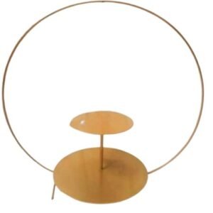TPV®  Round Shape Cake Spacer 2 tier - Metal Stand, Golden Cake Separator ( Foldable )