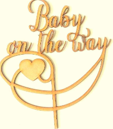 TPV® Gold Baby On The Way Cake Topper
