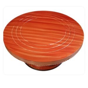 TPV® Cake Rotating Stand Rotating Cake Turntable Cake Stand Rotating Base Cake Decorating Table ( Orange)