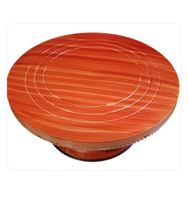 TPV® Cake Rotating Stand Rotating Cake Turntable Cake Stand Rotating Base Cake Decorating Table ( Orange)