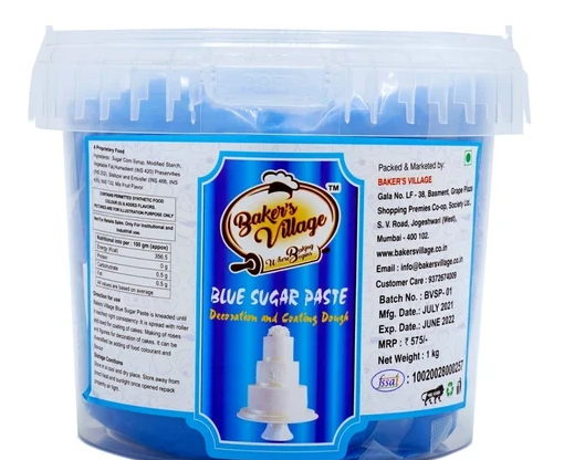 TPV® - Baker'S Village Fondant Or Sugar Paste Decoration & Coating Dough (Blue)-1Kg
