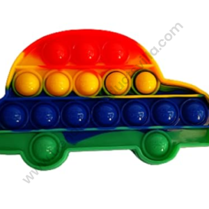 TPV® Pop It Fidget Toy, Stress Relief And Anti-Anxiety Sensory Bubble (Car-Rainbow)