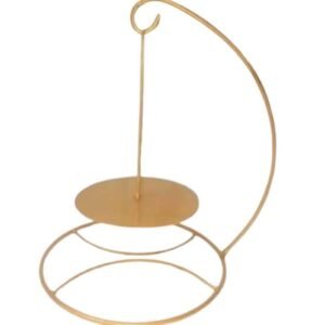 TPV® Chandelier Cake Stand Metal Cake Display Stand Golden 1 Tier