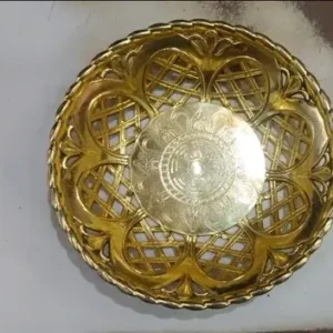 TPV® Mathis Small Round Decorative Plate, Golden Service Plate