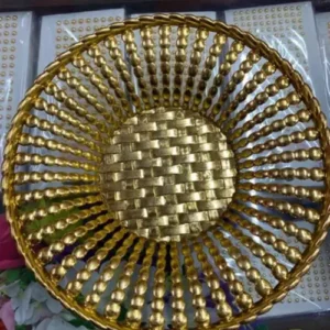 TPV® Gold Platted Finished Parker Decorative, Serving And Gifting Tray Small Rectangular Pack of 1