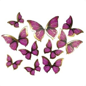 TPV®  10 pcs Butterfly Paper Topper For Cake And Cupcake (Pink)