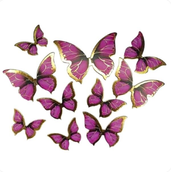 TPV®  10 pcs Butterfly Paper Topper For Cake And Cupcake (Pink)