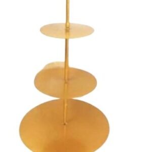 TPV®  Chandelier Cake Stand Metal Cake Display Stand Golden 3 Tier ( Foldable )