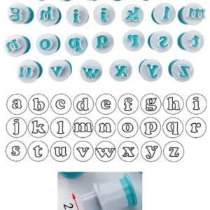 TPV® 26 Pcs Push Easy Alphabet (Lowercase) Fondant, Sugarpaste, Cookie Cutter