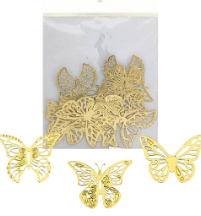 TPV® 10Pcs Golden Butterfly Paper Topper For Cake And Cupcake Decoration