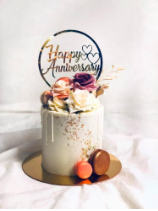 TPV® Happy Anniversary Cake Topper For Anniversary Celebration And Decoration - Pack Of 1