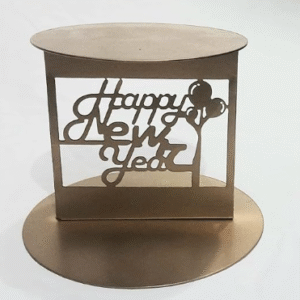 TPV® Metal Gold Happy New Year Cake Stands Cake Server ! Spacer ! Cake Decor ! Cake Seperetor ! Cake Tier Pack Of 1