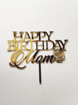 TPV® Acrylic Happy Birthday Mom Cake Topper , Gold