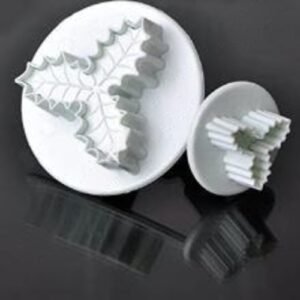 TPV® 2Pcs Veined Three-Leaf Holly Fondant Plunger Cutters
