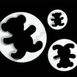 TPV® 3Pcs Teddy Bear Shape Fondant Cookie Cutter Press