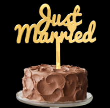 TPV® Just Married Acrylic Wedding Cake Topper Party Cake Decoration