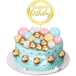 TPV® – 20 Pc Faux Balls Cake Topper For Decoration (Random Colour)