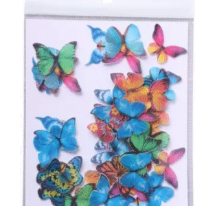 TPV® Pre-Cut Wafer Paper Edible Stick-On Cake Decor Mixed Colour Butterfly - 28 Pcs