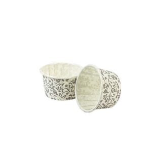 TPV® Pack Of 50 Muffin Paper Cups | Disposable Cupcake Mould | Silver Floret | 45 Grams - Pet Coated