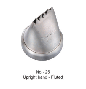 TPV® - 1Pc Noor Cake Icing Tip Icing Nozzle No – 25 No. - Upright Band - Fluted